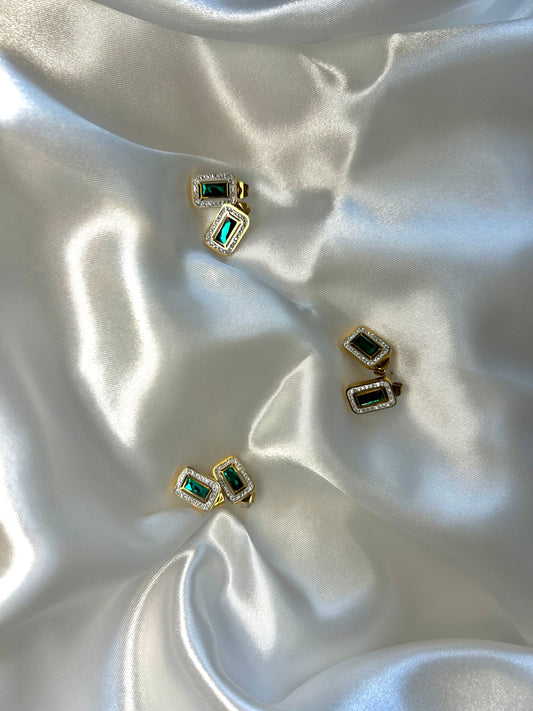boucles d'oreilles Emeraude